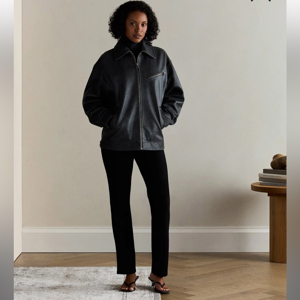 NWT Quince Ultra-Stretch Ponte Straight Leg Pants Black